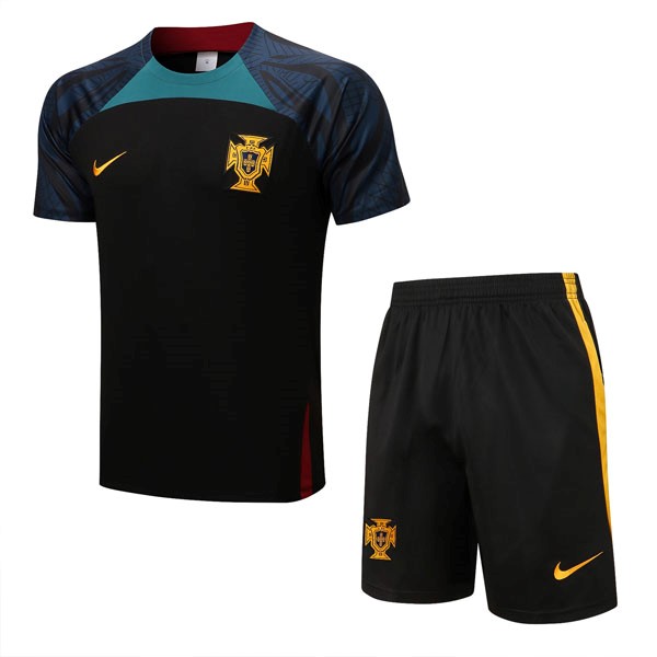 Camiseta Entrenamiento Portugal Conjunto Completo 2022 2023 Negro